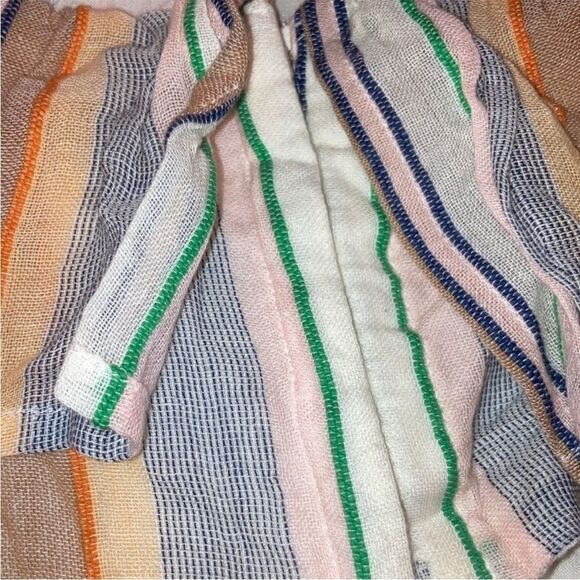 Tularosa Penelope Multi Striped Printed Cropped Top Ruffle Beach S - Picture 7 of 12